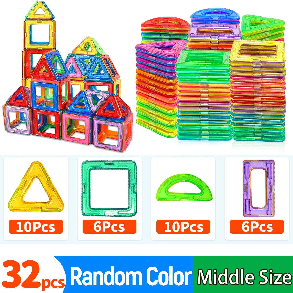 Magnetic Building Blocks DIY Magnets Toys medium size STEM Toys Construction Toys Learning Educational Magnet Toys Beauty World Shop