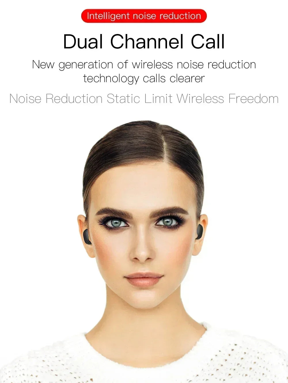 E6S Wireless Bluetooth Earphones TWS Bluetooth Headset Wireless Earbuds Noise Cancelling Earphones with Microphone Headphones Beauty World Shop