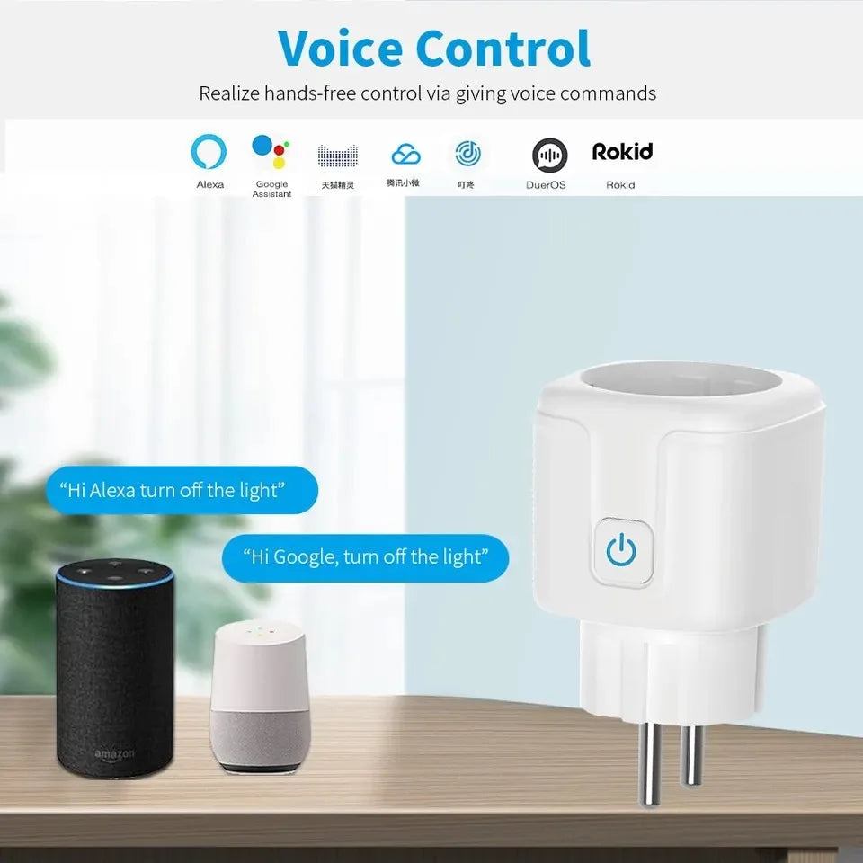 Zigbee Smart Plug 20A EU Smart Socket With Power Monitoring Timing Function Voice Control Via Alexa Google Home Yandex Beauty Fashion