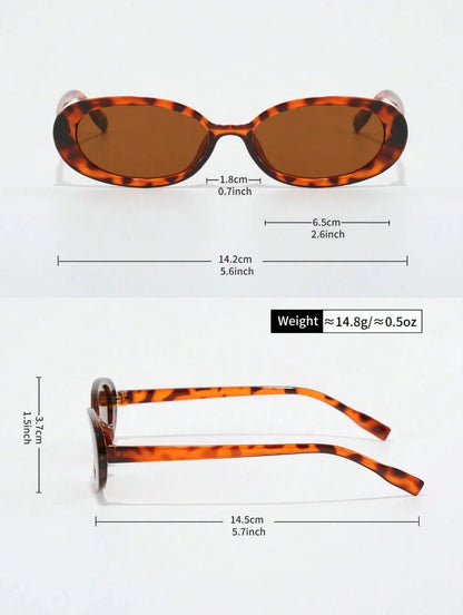 2pcs Vintage Small Frame Oval Shaped Plastic Sunglasses Outdoor Travel Beach Holiday UV Protection Fashionable Shade Travel Beauty Trend Shop