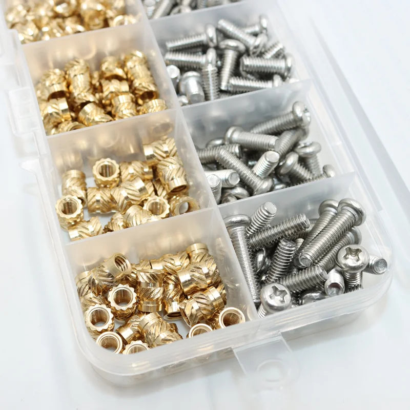 Heat Set Thread Brass Insert Nut and Bolt M2 M3 M4 Soldering Iron Tip Copper Insertion Nut Machine Screw Kit Inserts 3d Printer Beauty World Shop