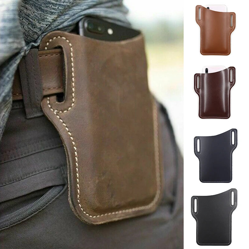 Men Phone Case Holster Cellphone Loop Holster Belt Waist Bag Props Leather Purse Phone Wallet Running Pouch Travel Camping Bags Beauty World Shop