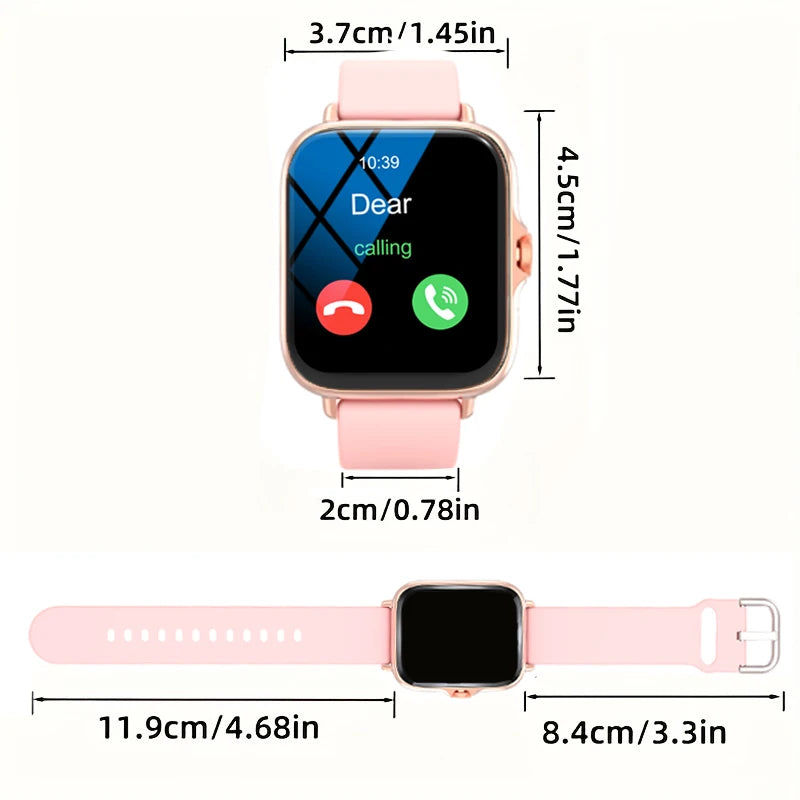 Smart watch with full touch screen, call, message reminder, music control and other functions, compatible with iPhone/android mo Beauty World Shop