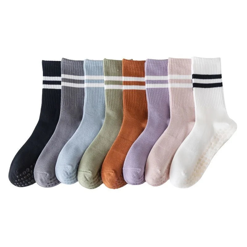 8 Pairs Girl Women's Yoga Socks Solid Colors Non-Slip Grip Socks for Pilates Workouts Ballet Dance and Gym Socks Beauty World Shop