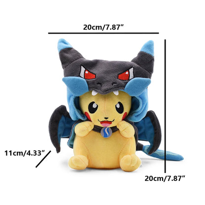 Cos Eevee Pikachu Cosplay Plush Toys Charizard Peluche Lucario Stuffed Animal Doll Collectible Gift,Cartoon 20-30CM Beauty World Shop