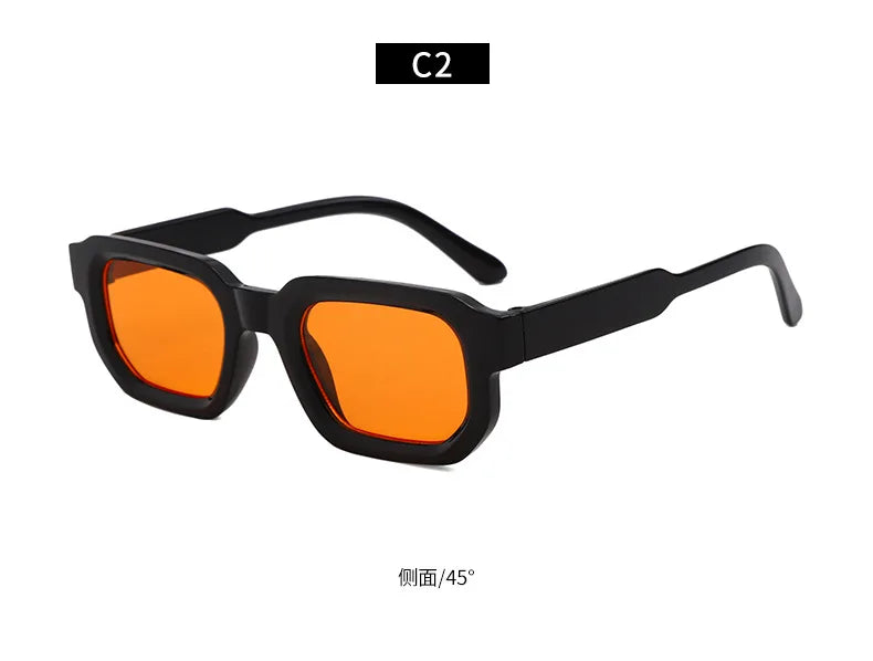 New Retro Rectangular Frame Sunglasses - Fashionable Retro Sunglasses With Uv400 Protection3007 Beauty World Shop