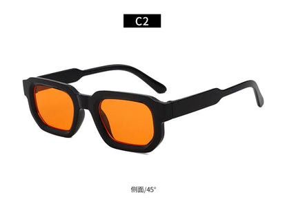New Retro Rectangular Frame Sunglasses - Fashionable Retro Sunglasses With Uv400 Protection3007 Beauty World Shop