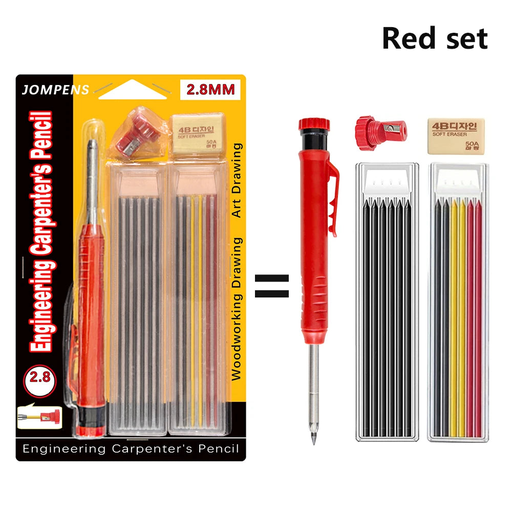 Solid Carpenter Pencil Set Deep Hole Marking Tool Pen Built In Pencil Sharpener Carpenter Lead Core Automatic Pencil Drawing Pen Beauty World Shop