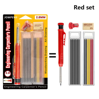 Solid Carpenter Pencil Set Deep Hole Marking Tool Pen Built In Pencil Sharpener Carpenter Lead Core Automatic Pencil Drawing Pen Beauty World Shop