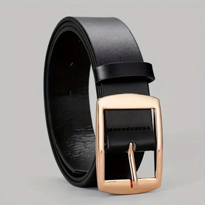 New Luxury Belt for Men PU Leather Belt Metal Pin Buckle High Quality Famous Brand Designer Waist Strap Belt for Jeans Plus Size Beauty World Shop