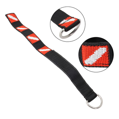 1pc Adjustable Scuba Diving Wrist Strap Lanyard Webbing Band With Metal D-Ring Freediving Webbing Holder Strap Swim Pool Parts Beauty World Shop