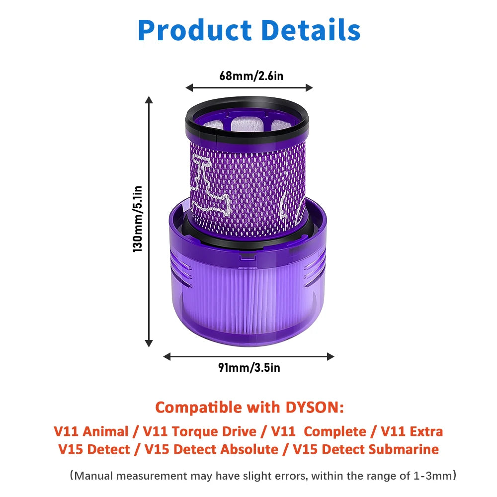 Dust Bin Canister and Hepa Filter Kit For Dyson V11 V15 SV14 SV15 SV22 Vacuum Cleaner Dust Bucket Rear Filter Parts Replacement Beauty World Shop
