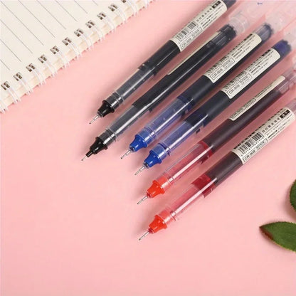 10Pcs High Quality Needle Type Gel Pen Straight Liquid Ballpoint Pens Perfect Kawaii Stationery for School/Office Writing Supply Beauty World Shop