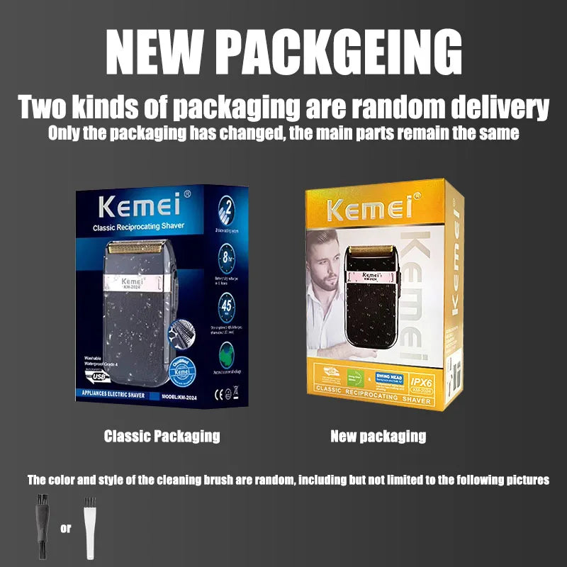 Kemei KM-2024 USB Charging Electric Shaver For Men Reciprocating Twin Blade Razor Shaver Beard Trimmer Shaving Machine Beauty World Shop