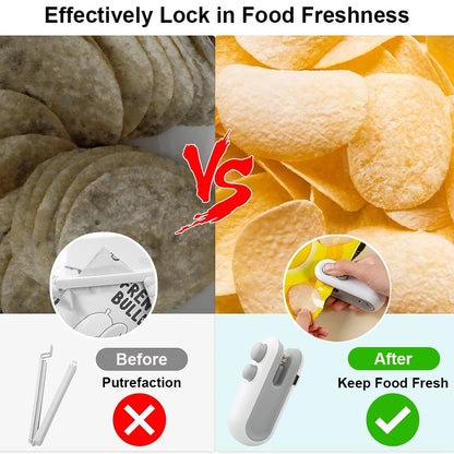 Mini Heat Bag Sealing Machine Package Sealer Bags Plastic Food Sealer Clip Bag Handheld Sealer Food Packaging Heat Sealer Beauty World Shop