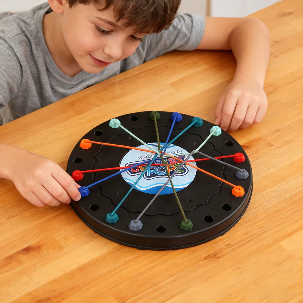 Twisted Rope Puzzle Game - Brainy Knots Untangling Challenge Board Game String Solution Central Lacing Toy Beauty World Shop