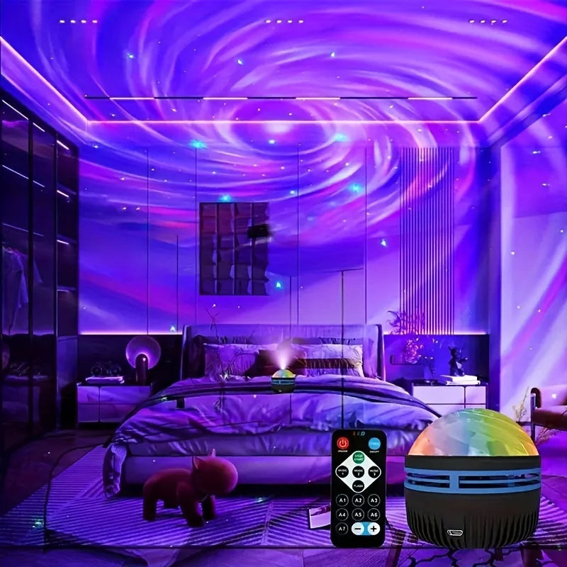 LED NightLights Galaxy Projector Remote Control 5V USB Rechargeable Starry Sky Lamp DMX Sound Active 7 Modes for Kids Room Decor Beauty World Shop