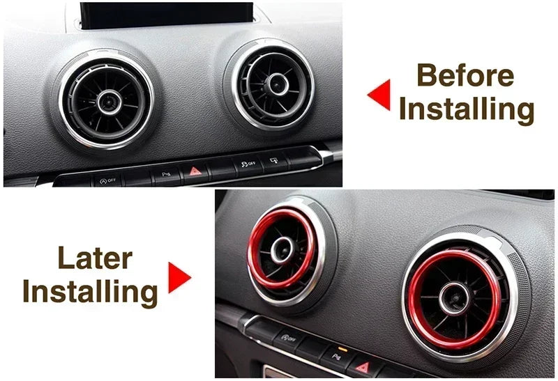 Car Air Center Console Outlet Trim Inner Ring Cover Styling For Audi A3 8V S3 2014-2019 Q2 2017 2018 2019 Interior Accessories Beauty World Shop