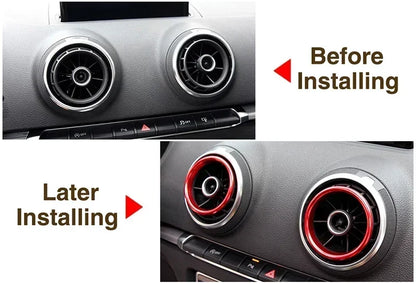 Car Air Center Console Outlet Trim Inner Ring Cover Styling For Audi A3 8V S3 2014-2019 Q2 2017 2018 2019 Interior Accessories Beauty World Shop