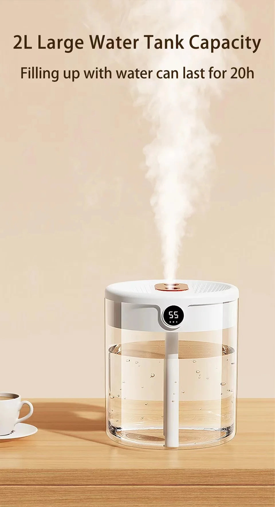 2L Humidifier Household Small Large Capacity Mute Bedroom Usb Office Desktop Portable Student Two Port Spray Water Supplement Beauty World Shop