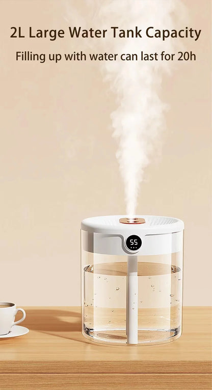 2L Humidifier Household Small Large Capacity Mute Bedroom Usb Office Desktop Portable Student Two Port Spray Water Supplement Beauty World Shop