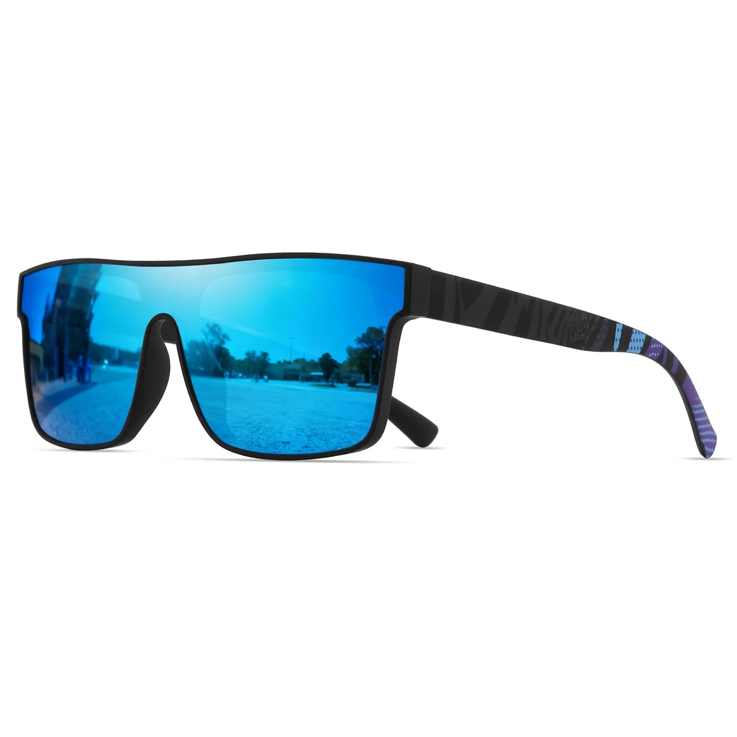 Classic Square Fashion Sports Sunglasses - Patterned Temples, Unisex for Cycling, Hiking, Travel - Perfect Gift Beauty World Shop