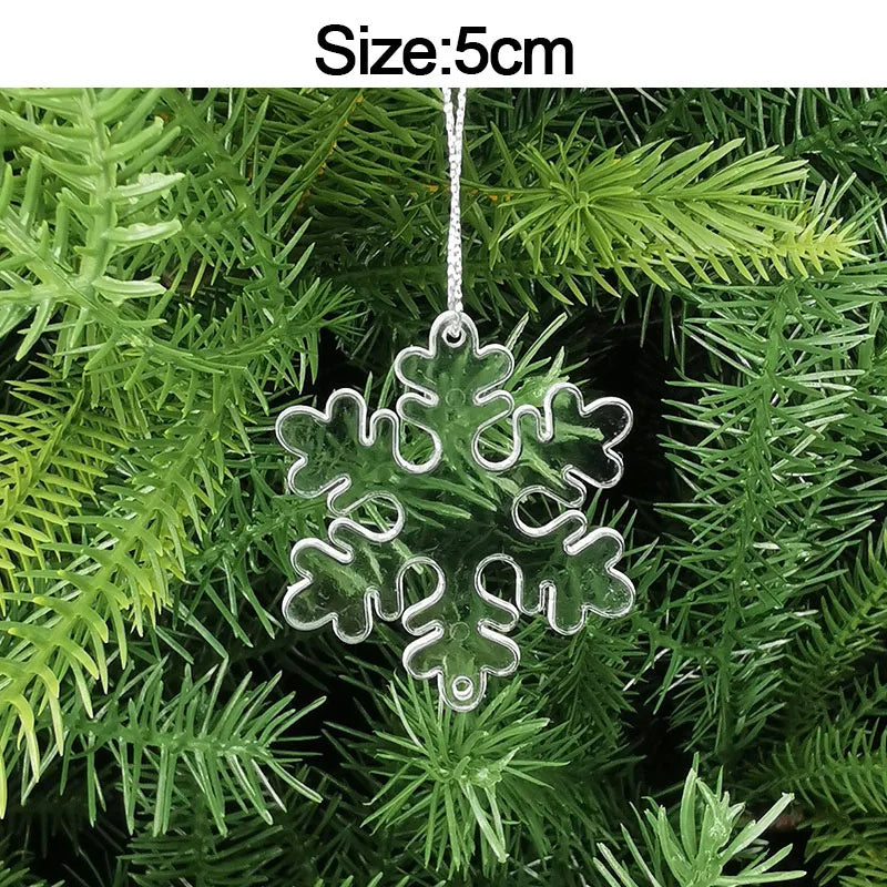 5pcs Christmas Home Decorations Crystal Acrylic Ornaments Snowflake Elk Xmas Tree Hanging Pendants Navidad 2025 New Year Gift Beauty World Shop