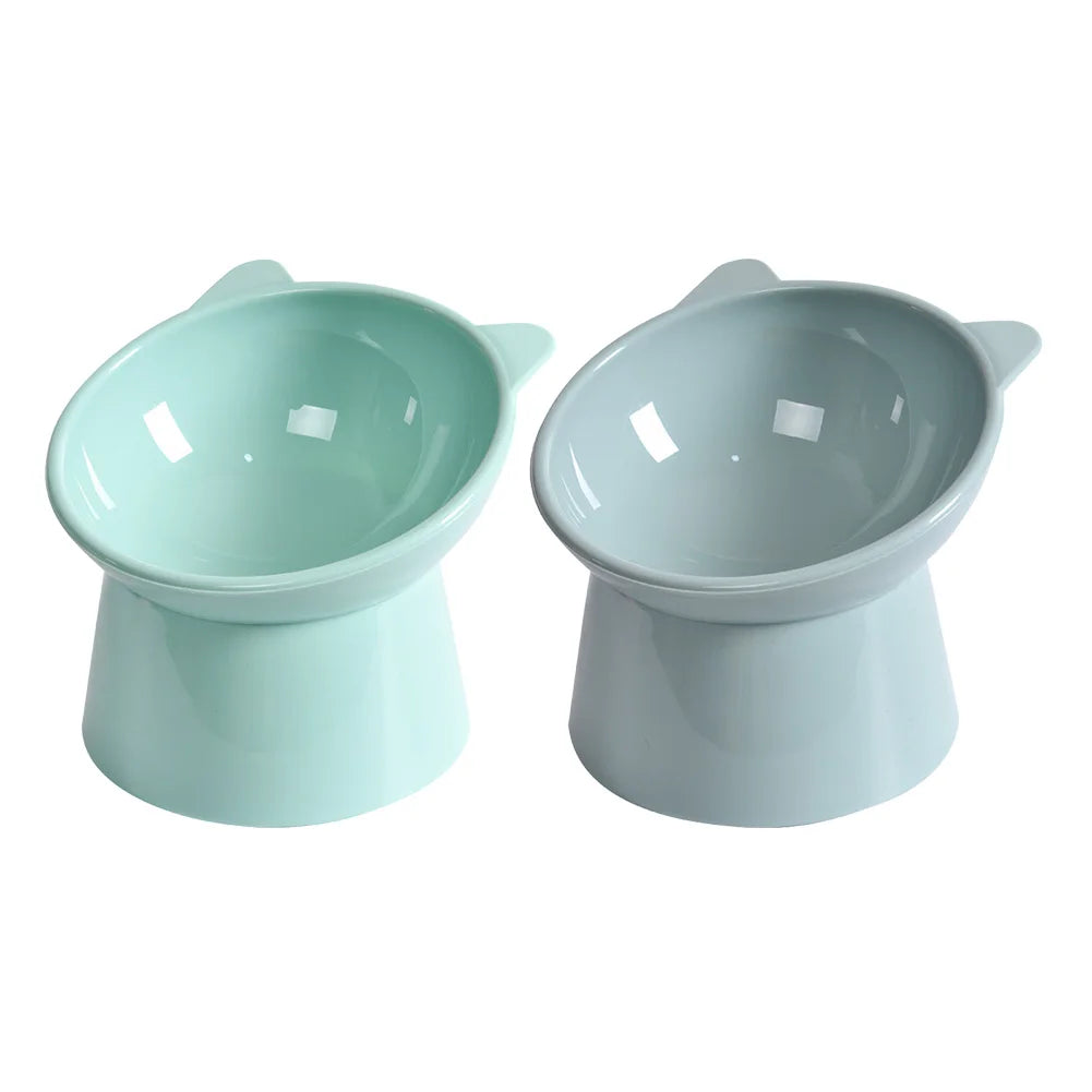 Tilted Cat Food Bowl Elevated Cat Bowl Ergonomic Cat Food Dish Anti Vomiting Plastic Feeding Bowl Non Slip for Flat- Faced Cats Beauty World Shop