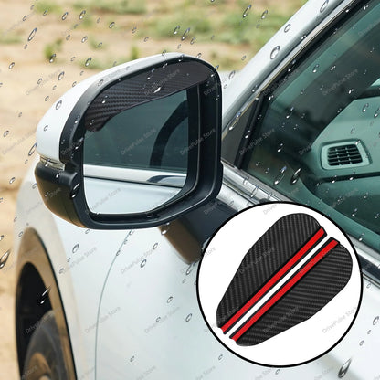 2PCS Carbon Fiber Rearview Mirror Rain Guards - Anti-Glare Sun Visor Cover for Clear Vision, Universal Car Mirror Accessories Beauty World Shop