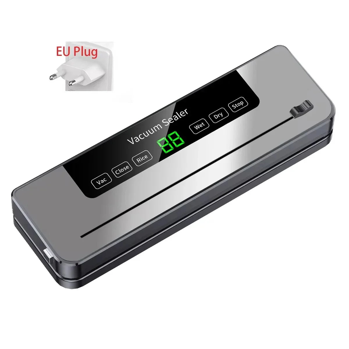 Electric Vacuum Sealer Food Storage Seal Touch Button Dry/Wet Built-in Cutter Kitchen Food Sealing Vacuum Packaging Machine Beauty World Shop