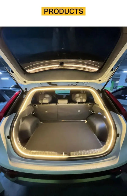Car high brightness trunk lighting ambient light interior decoration LED wiring free automatic sensing tailgate light strip Beauty World Shop