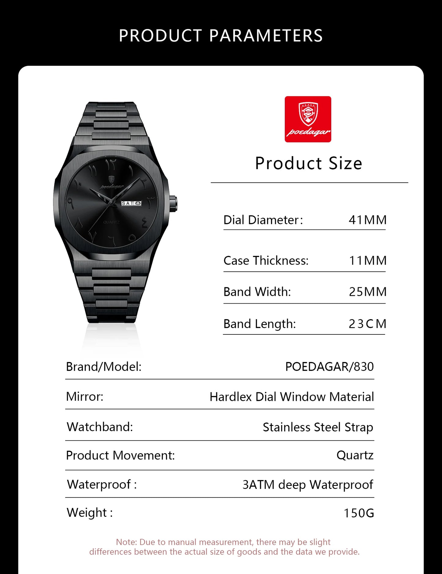 POEDAGAR Original Luxury Men's Watch Waterproof Week Date Fashion Men Wristwatch Quartz Stainless Steel Man Watches Reloj Hombre Beauty World Shop
