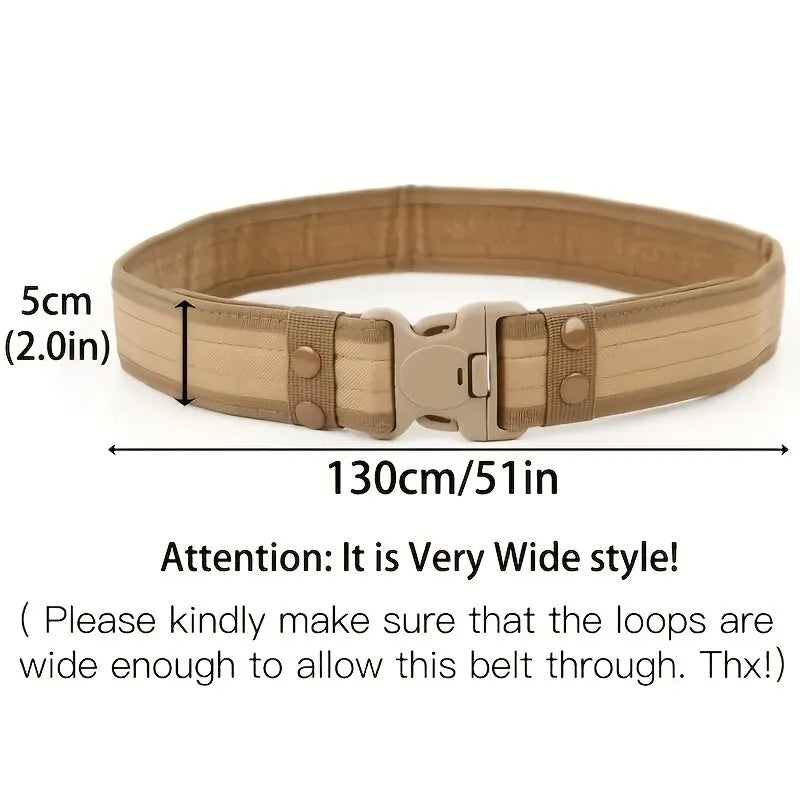 Men's Belt Outdoor Camouflage Tactical Belt Oxford Cloth Belt Mountaineering Belt Nylon Wide Waist Belt Work Belt Neutral Belts Beauty World Shop