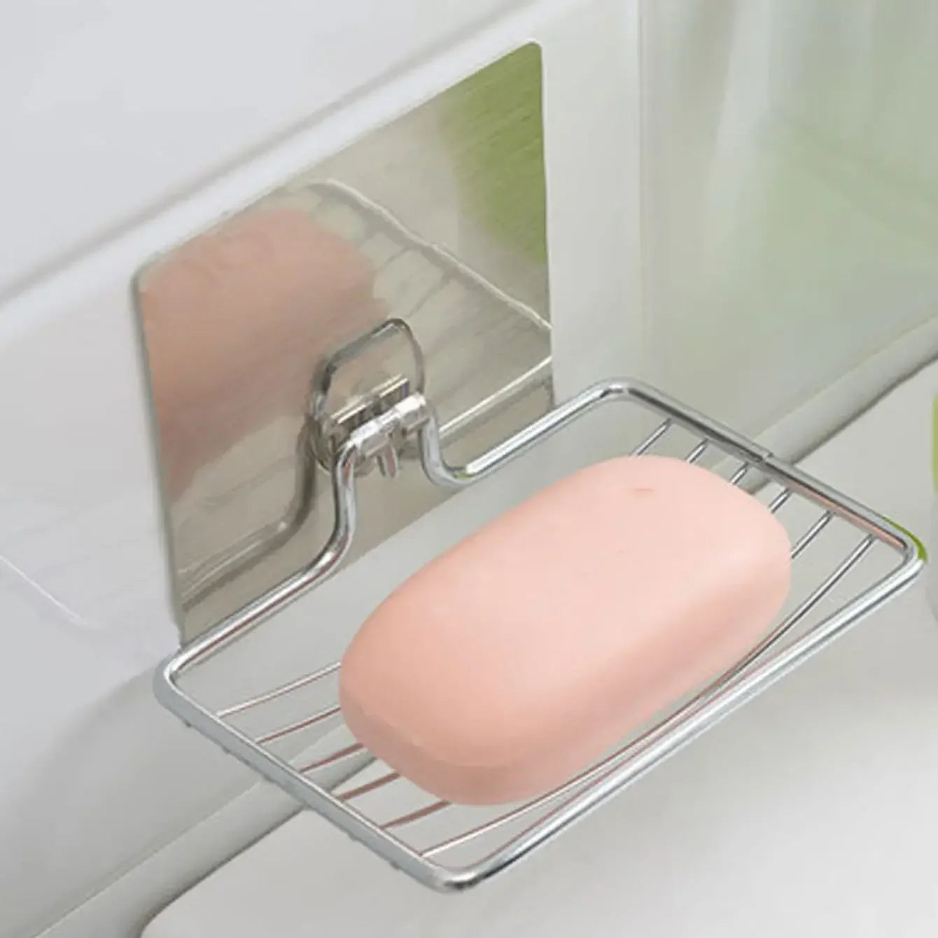 1pc-Stainless steel soap rack, wall mounted soap rack, drainage soap tray, simple soap storage rack in home bathroom Beauty World Shop