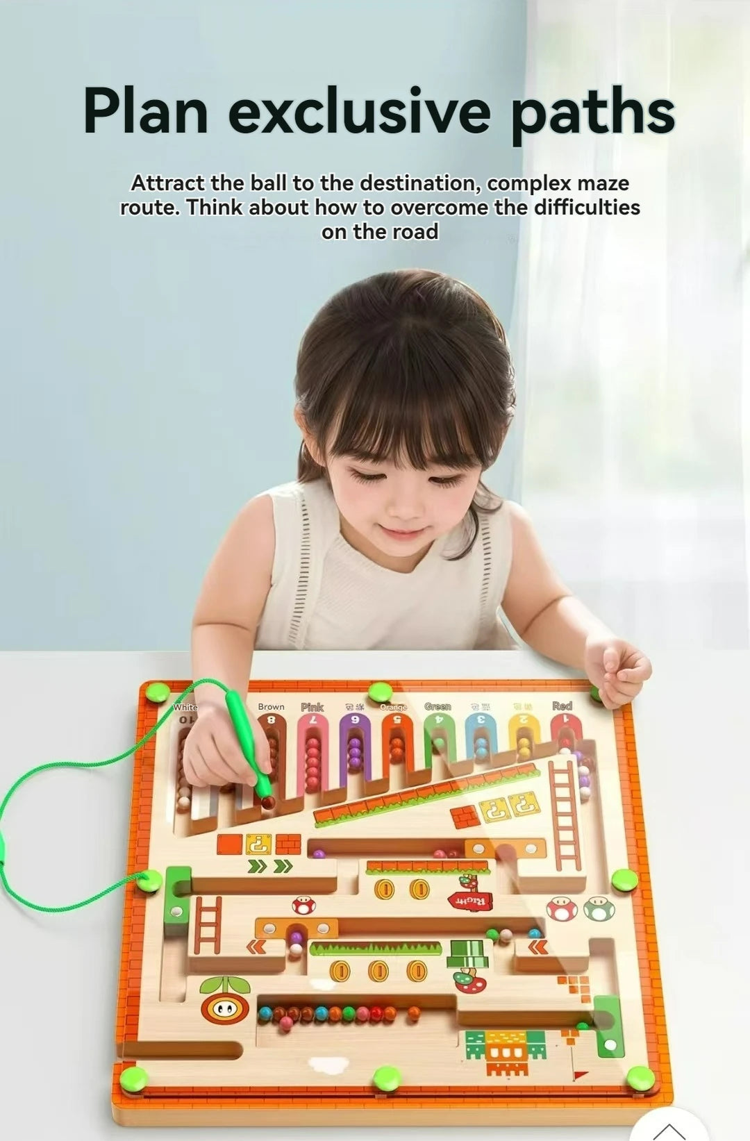 Children's Magnetic Maze Walking Ball Baby Concentration Training, Writing Logic Thinking 3 year Old Early Education Puzzle To Beauty World Shop