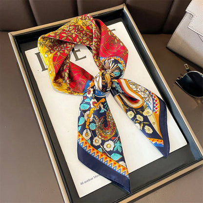 60Colors Luxury Scarf Women 70*70Cm Silk Feel Square Hair Wrapping Foulard Satin Shawl Big Size Head Bandana Hijab Handkerchief Beauty World Shop