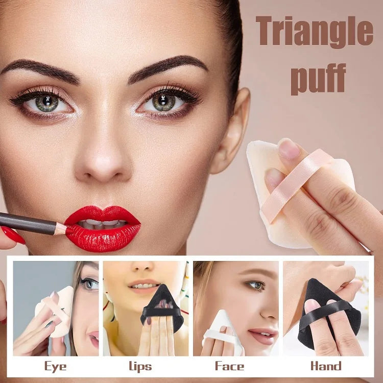 10PCS Puff Triangle Makeup Beauty Sponge Puff Triangle for Powder Makeup Blender Finger Puff Make Up Accessories Cosmetics PF03 Beauty World Shop