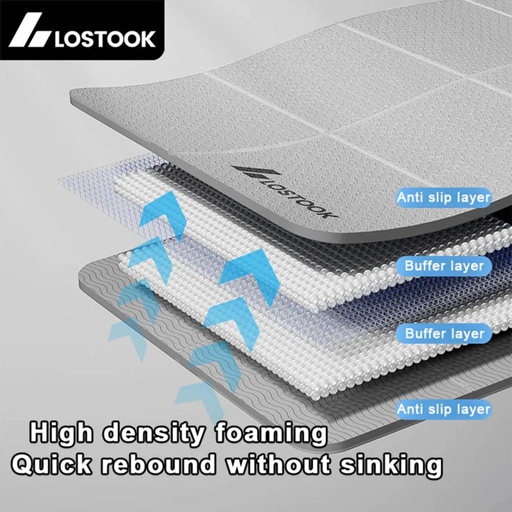 4mm Thick TPE Foldable Yoga Mat 183*61cm Easy Storage for Travel Yoga Pilates Home Exercise Floor Mat ﻿ Beauty World Shop