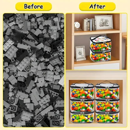 Transparent Mesh Zipper Toy Storage Bag - Large Capacity Puzzle and Block Organizer, Ideal for Toy and Building Block Storage So Beauty World Shop
