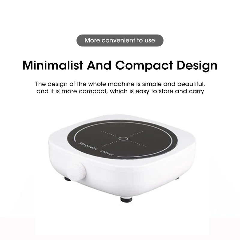 Magnetic Stirrer Kitchen Liquid Mixing Mini Lab Stir Mixer Portable Stirrer Plate with Stir Bar USB 2L 4000RPM for Laboratory Beauty World Shop
