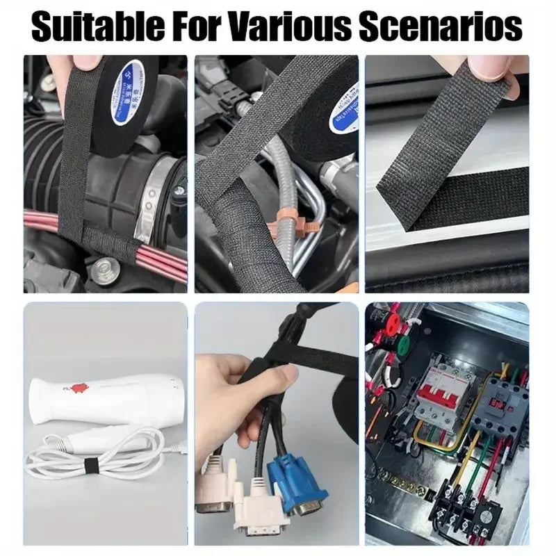 9/15/25/32/50MM Electrical Insulating Tape Heat Resistant Harness Tape Car Cable Harness Wiring Loom Protection Waterproof Tape Beauty World Shop