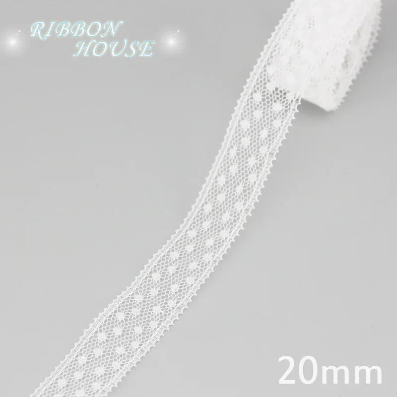 (5 yards/roll) white Lace ribbon fabric Webbing Decoration Lovely gift packing polyester Material Home Accessories Store