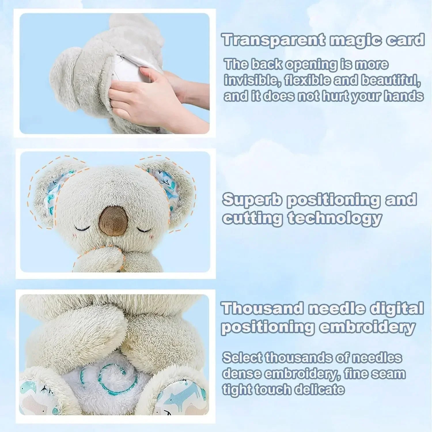 *Cuddly Koala Plush Sleep Aid with Soft Glow Night Light Calming Music and Simulated Breathing Comforting Bedtime Comfort Toys Beauty World Shop