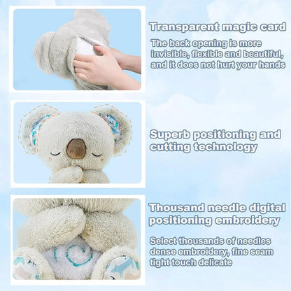 *Cuddly Koala Plush Sleep Aid with Soft Glow Night Light Calming Music and Simulated Breathing Comforting Bedtime Comfort Toys Beauty World Shop