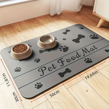 Heavy Duty Pet Feeding Mat 40x60/50x80cm Large Absorbent Non Slip Backing For Messy Eaters Easy Wipe Clean Cat Dog Waterproof