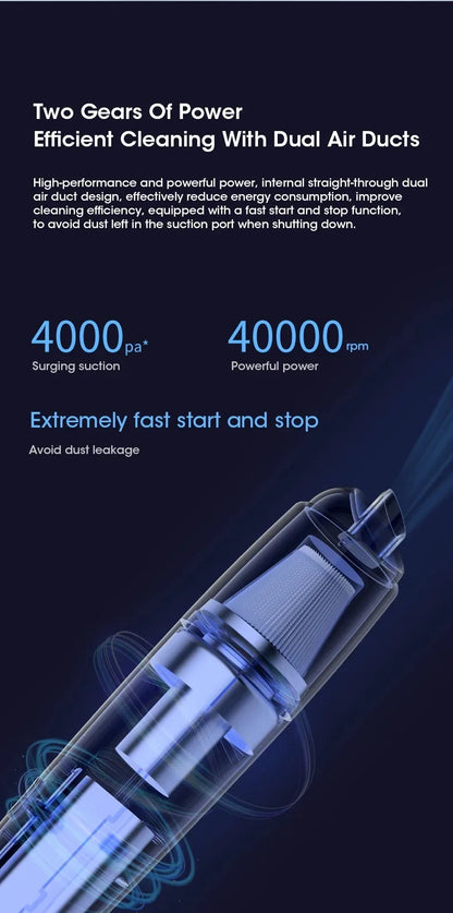 Handheld Vacuum Cleaner Mini Dust Remover Car Vacuum Cleaner Rechargeable Multifunctional Wireless Dust Catcher For Car LowNoise Beauty World Shop