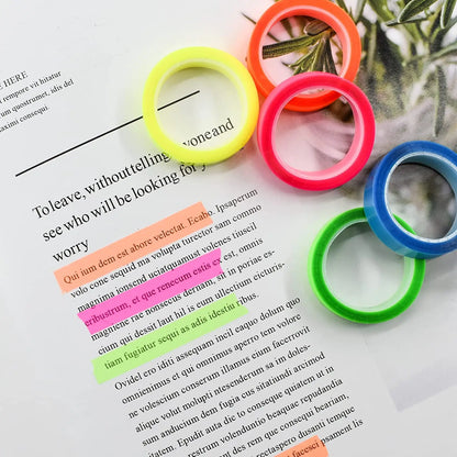 5 Roll 5 Colors Stickers Transparent Fluorescent Index Tabs Flags 5m Sticky Note Stationery Children Gift School Office Supplies Beauty World Shop