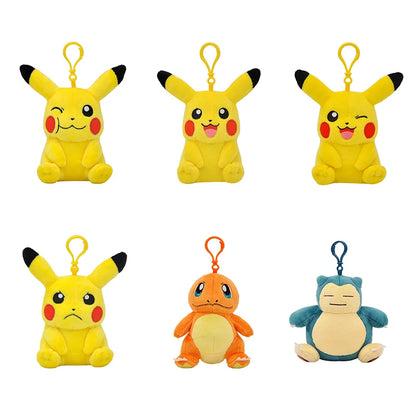Pikachu Plush Keychain Cartoon Toys Charmander Psyduck Squirtle Snorlax  Doll Kids Kawai Toy Gift 12Cm Beauty World Shop