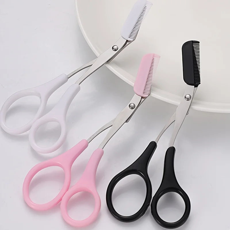 Stainless Steel Eyebrow Trimming Scissors With Comb, Safe Eyebrow Trimming Makeup Tool, Precise Creation Of Perfect Eyebrow Shap Beauty World Shop