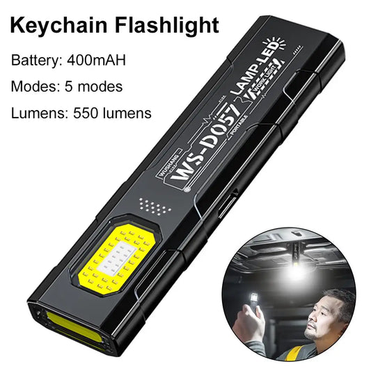 Outdoor LED Flashlight 550Lm Portable Mini Torch Light Pocket Lantern Flood Work Light with 5 Modes Beauty World Shop